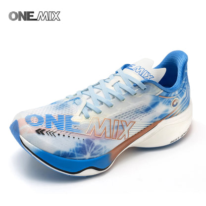 ONEMIX Neue Marathon-Laufschuhe mit Nylon-Carbonplatte, stoßdämpfende Profi-Rennschuhe mit stabiler Unterstützung, ultraleichte Rebound-Sneaker
