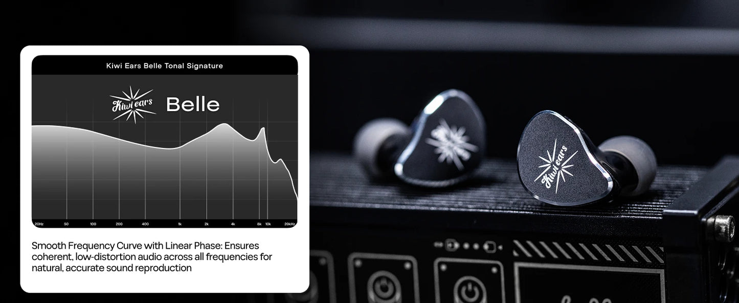 Linsoul Kiwi Ears Belle 10mm DLC Dynamic Driver IEM HiFi Earphones with Precision Meets Exciting Sound Signature
