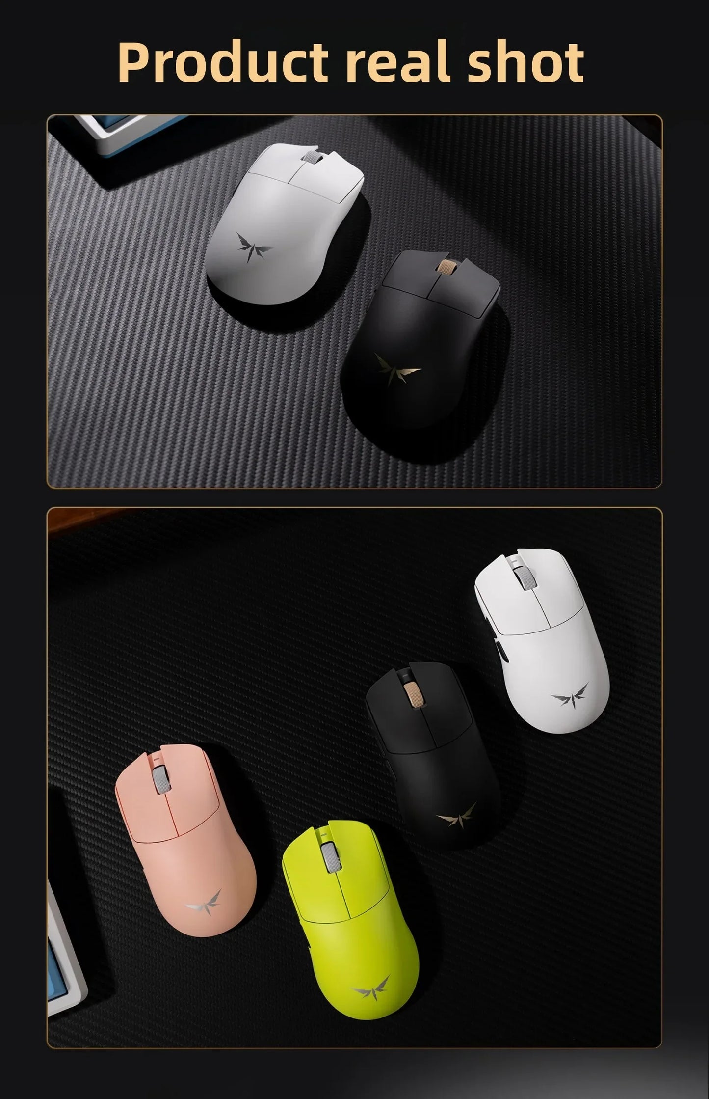 Ratón gaming esports VGN Dragonfly F2 ProMax/Ultra 42000DPI 0.125ms para CSGO, baja latencia, con cable/inalámbrico, doble 8K, 3 modos, PAW3395/3950