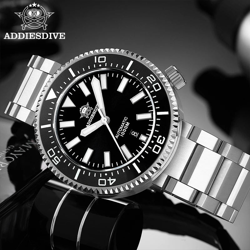 ADDIESDIVE Men's Luxury Watch 1000m diver's watch Waterproof luminous Sapphire Glass reloj hombre Automatic Mechanical Watches