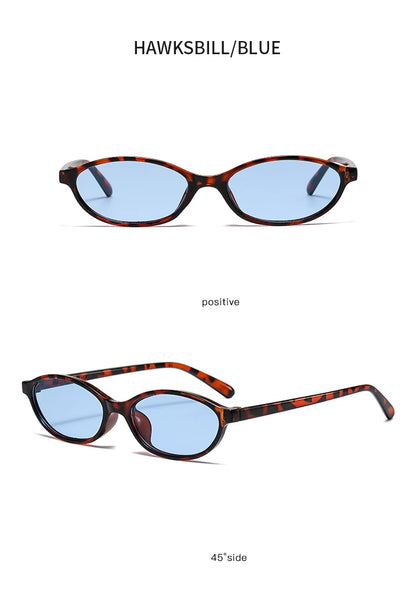 1/4pcs New Casual Elliptical Sunglasses Female Multi Color Frame Glasses Fashion Small Frame Design UV400 Sun Glasses Unisex