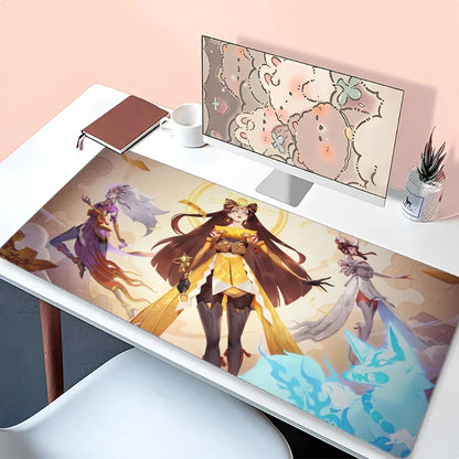 Mousepad Amaterasu Kiriko Overwatch, covoraș pentru mouse și birou cu suport, accesorii gaming Prime Gaming, pad XXL pentru tastatură, covoraș de protecție