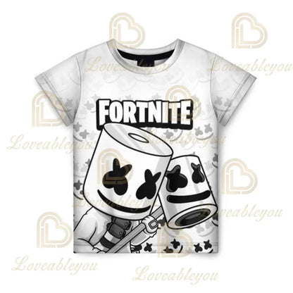 T-shirt Fortnite para Crianças Banana Peely, T-shirt para Homem e Mulher, T-shirt Battle Royale, Top de Verão Harajuku