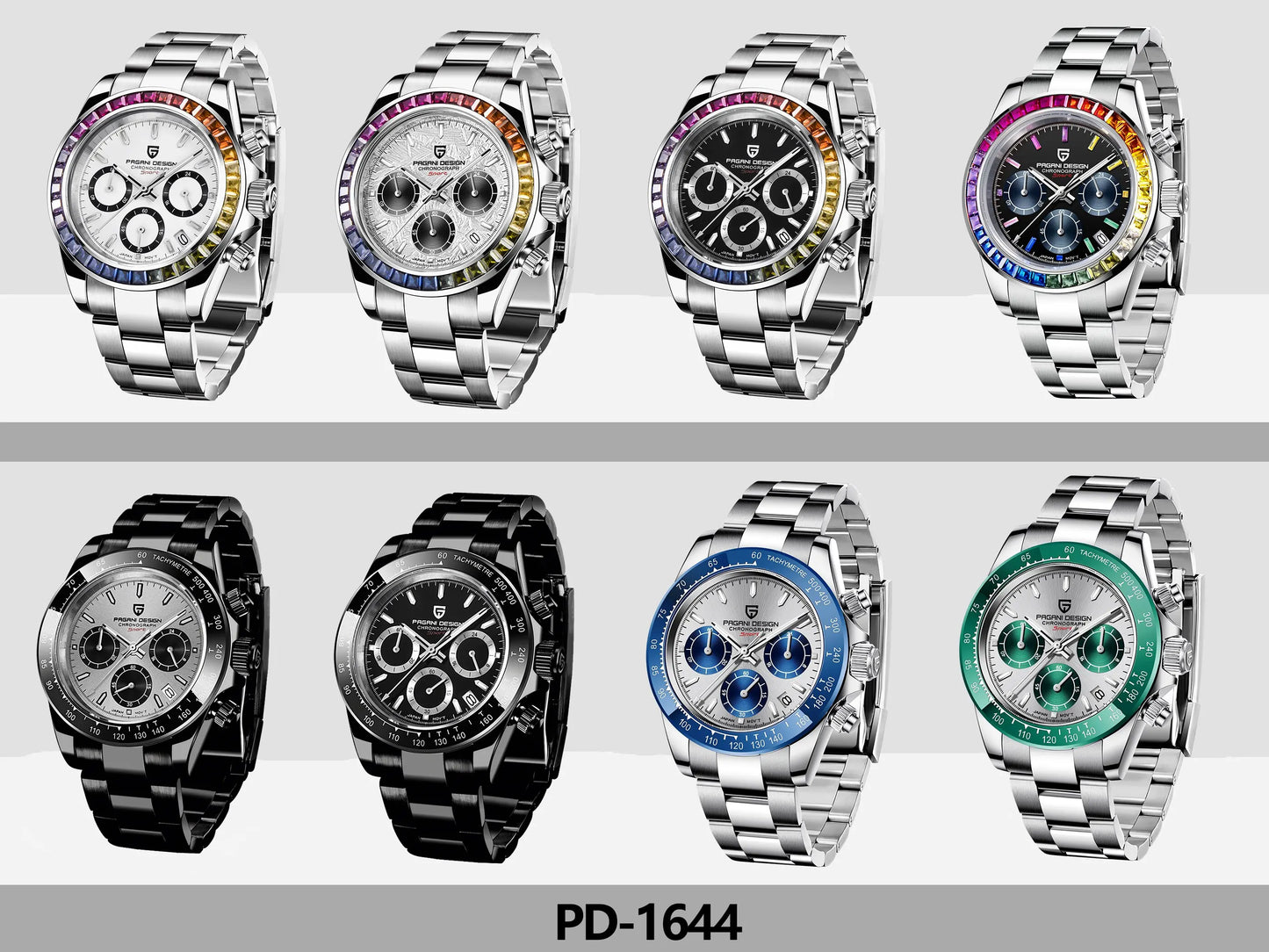 PAGANI DESIGN Men Exquisite Quartz Watch Luxury Choice VK63 Sapphire Mirror Stainless Steel Calendar Small Three-Pin Chronograph
