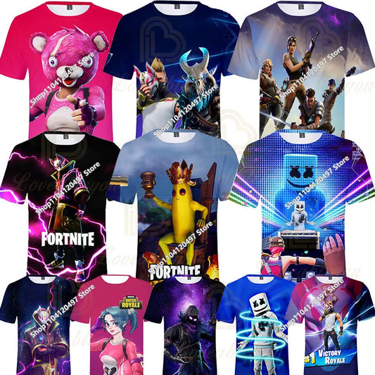 Fortnite T Shirt Men Shoot Game Battle Hero Tshirt Victory Royale Clothing Young Children T-shirts for Boys Girls of 2-14 Years