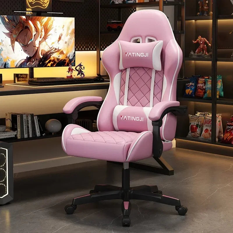 Chaise de jeu ergonomique, chaise de bureau confortable pour longues périodes d'assise, inclinable et réglable, idéale pour le streaming, les tournois, les cafés, la maison et les études.