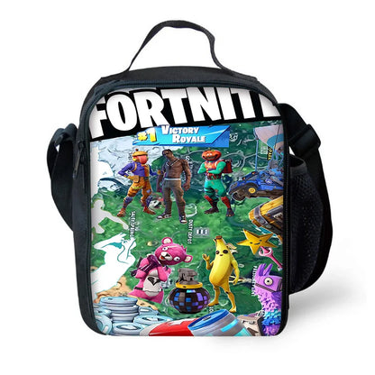 Детска изолирана чанта F-FortniteS с голям капацитет за гореща храна, за момчета, момичета и ученици, за пикник на открито, многократна термо охладителна кутия за обяд