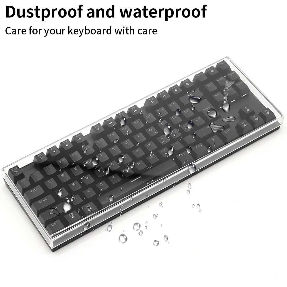 Funda protectora transparente de acrílico para teclado mecánico, cubierta antipolvo para teclado de 60/61/64 96 98104/108 teclas y cubierta para ratón