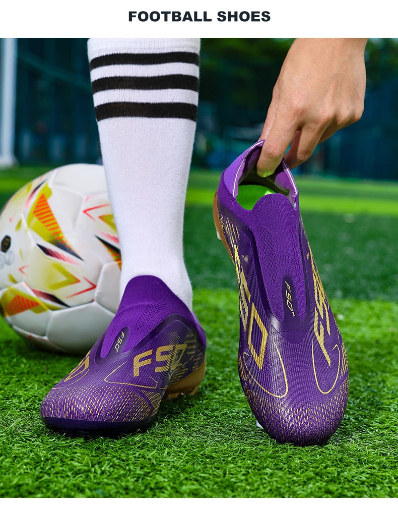 New Men's Football Boots Non-Slip Boys Outdoor Hot-Selling Soccer Shoes Grass Match Sneakers High-Quality Cleats High-Top Lightweight