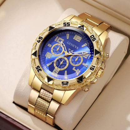1/4PCS Fashion Business Men Watch Luxury Big Dial Mens Quartz Wristwatches Clock Gift Reloj Hombre（Without Box）