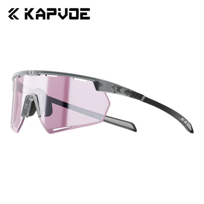 Kapvoe Real Carbon Fiber Cycling Glasses Sunglasses for Men Lightweight Photochromic UV400 MTB Bike Bicycle Sports Eyewear