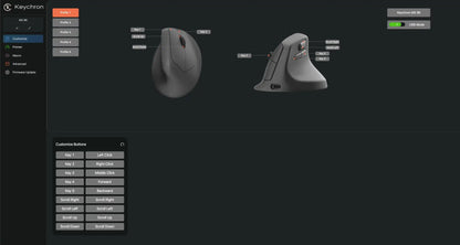 Keychron M5 kabellose ergonomische Maus, optisch, 8K Polling-Rate, 2.4GHz & Bluetooth, Type-C, 3950 Sensor