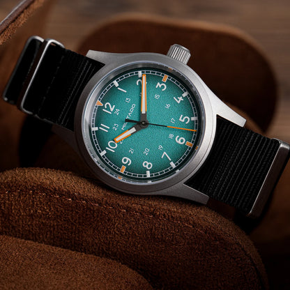ML24 Field Watch Mens 38mm Vintage Military Style VH31 Sweep Quartz Domed Sapphire Super C3 Lume 316L Steel 100M