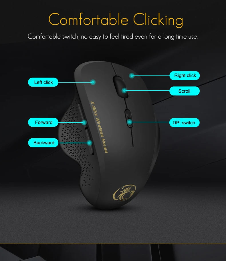 UTHAI G6 Laptop Accessories Ergonomic Design 2.4G Wireless Mouse Business Office Gift Smart 6-Button Gaming Mouse