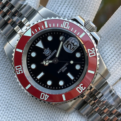 Steeldive Brand Watch SD1953C Red Bezel Diver Watch Men 300M Waterproof Sapphire Glass BGW9 Luminous NH35 Automatic Dive Watch