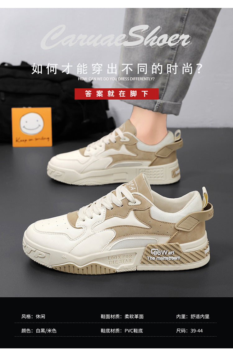 Pantofi sport noi de toamnă pentru bărbați, pantofi confortabili cu platformă pentru bărbați, tendință 2023, pantofi vulcanizați cu șireturi, sneakers casual albi, zapatillas