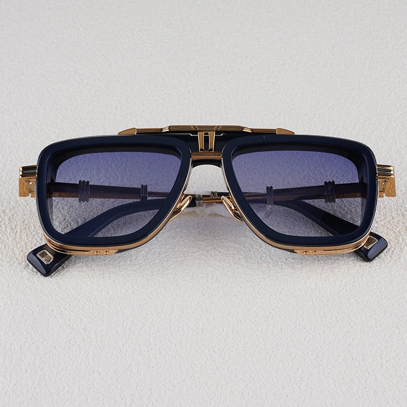 Gto Square Alloy Thick Frame Gradient Sunglasses for Men and Women High Quality Brand Designer uv400 Outdoor Trendy Eyeglasses
