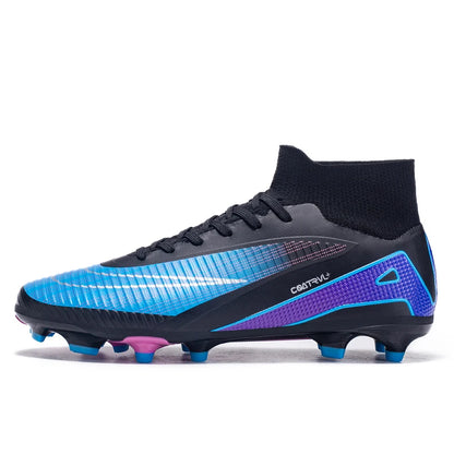 Chaussures de football montantes pour hommes, crampons longs, chaussures de football pour adultes, légères, entraînement sportif professionnel