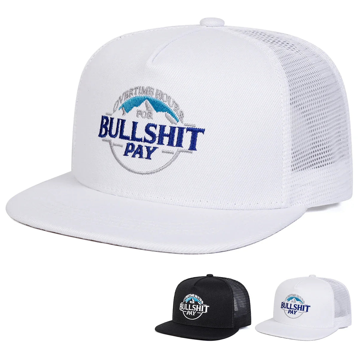 Unisex BULLSHIT PAY Embroidery Hip-hop Net Hats Spring Summer Outdoor Adjustable Sports Casual Baseball Caps Sunscreen Hat Cap