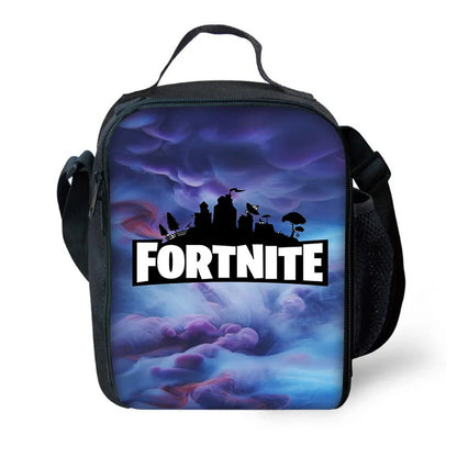 Детска голяма изолирана чанта F-FortniteS с голям капацитет за момчета и момичета, ученици, за пикник на открито, многократна термо хладилна кутия за обяд