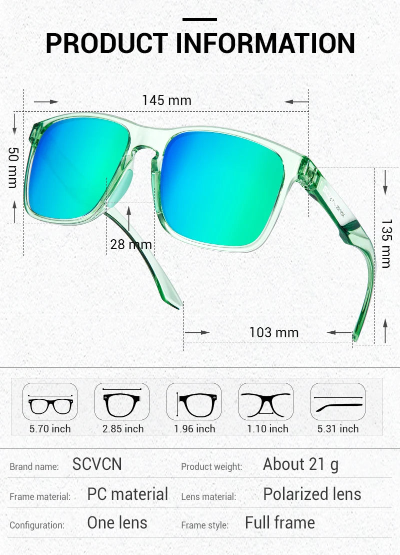 SCVCN Polarized Hiking Eyewear Fishing Sunglasses Cycling Glasses Fashion UV400 Bike Men MTB Sports Bicycle Glasses Outdoor