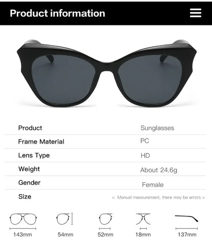 Fashion Cat Eye Sunglasses Women Vintage Sun Glasses Female Cateye Frame Mirror Retro Luxury Traveling Gradient Oculos De Sol