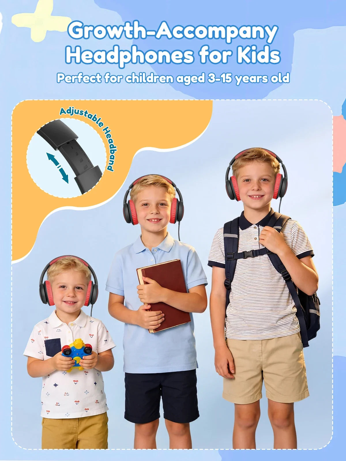 Casque filaire Acer pour enfants, idéal pour l’école, avec prise jack 3,5 mm, pliable, à porter sur les oreilles, pour les jeunes garçons et les jeunes filles, niveau sonore sécurisé de 85/94 dB.