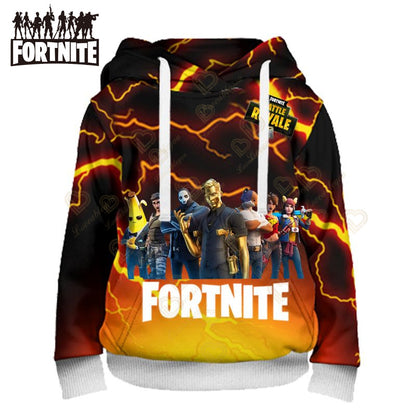 Fortnite Hoodies Pullover Sweatshirt Victory Royale 3D Hoodies Streetwear Hooded Tops for Kids Birthday Gifts
