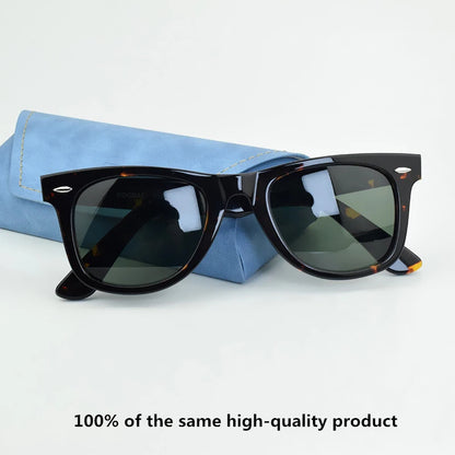 SUN glasses classics Glass lens Acetate sun glasses men Y-2140 Double rivet Design Goggles Elegant Female Square UV sunglass