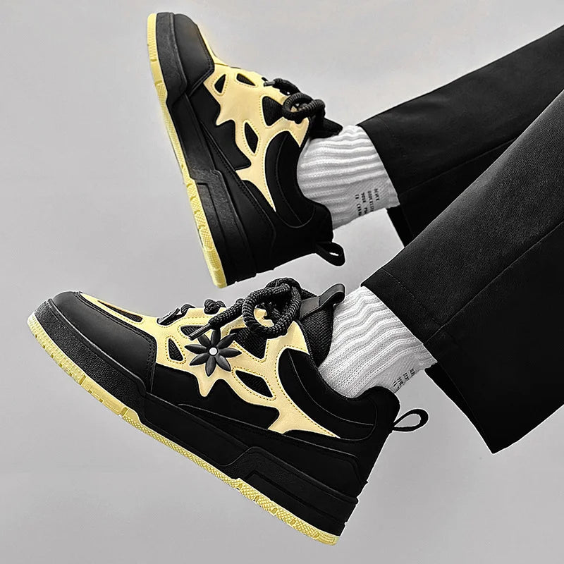 Modne męskie buty streetwear i skateboardowe, luksusowe sneakersy treningowe z oddychającej siateczki, casualowe tenisówki męskie