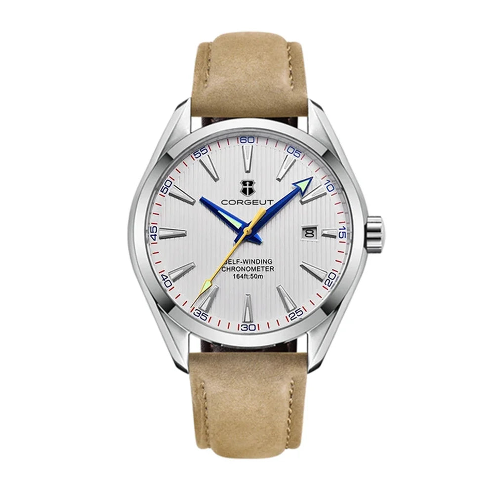 Corgeut 41mm Luxury NH35 Movement Men's Sport Clock Automatic Relogio Masculino Mechanical Wristwatch Sapphire Steel Band Men's Watch