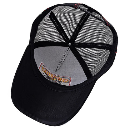 Unisex hálós trucker sapka, klasszikus motoros mintával, lélegző nyári baseball sapka, utcai divat sapka férfiaknak és nőknek