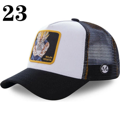 Casquette de baseball imprimée à l'effigie d'un personnage de l'anime Dragon Ball pour hommes et femmes – Casquette hip-hop – Casquette en maille pour camionneur – Protection solaire d'été pour les activités en plein air