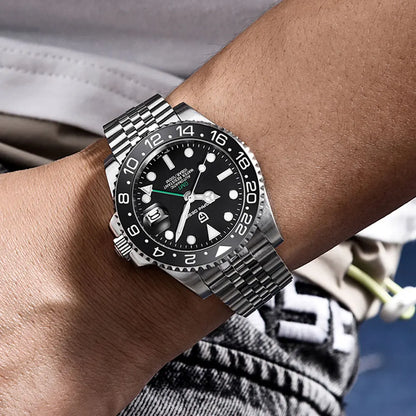 GMT Wristwatch PAGANI DESIGN Automatic Watch 40mm Mens Watch Top Brand Mechanical Watch 100M Waterproof Luminous Watches PD-1662