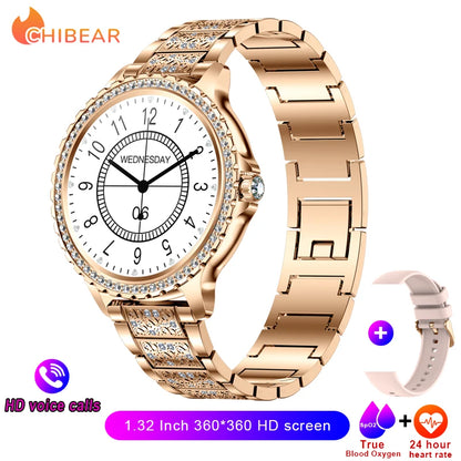 AMOLED Screen Smart Watch Heart Rate Blood Oxygen Fashion Ladies Bracelet 2023 Bluetooth Call Smartwatch Womoen For Android IOS
