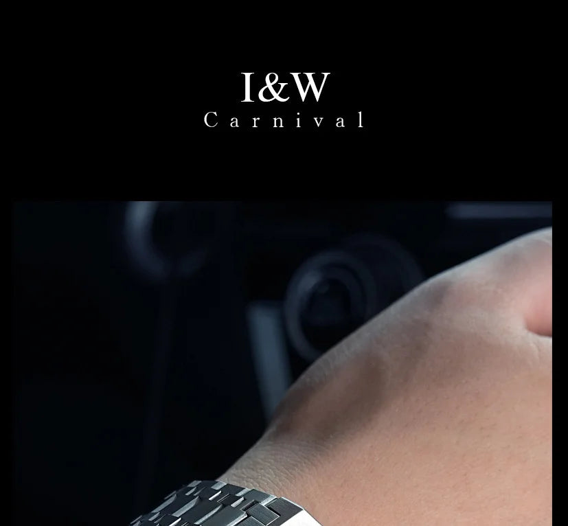 CARNIVAL Mens Mechanical Watch Brand Luxury Sapphire NH36 Movement Automatic Wrist Watches 50m Waterproof for Men Reloj Hombre