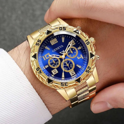 1/4PCS Fashion Business Men Watch Luxury Big Dial Mens Quartz Wristwatches Clock Gift Reloj Hombre（Without Box）