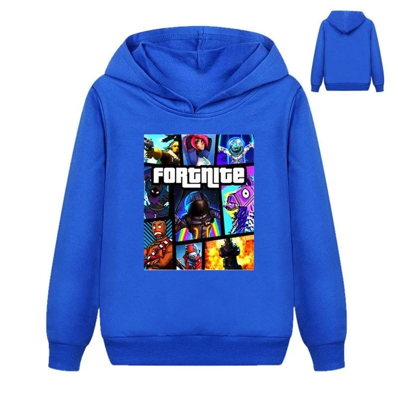 Hanorace pentru copii cu imprimeu Fortnite, costum confortabil cu design animat, bluze lejere cu mânecă lungă, haine de toamnă-iarnă