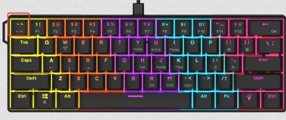 AJAZZ NK61 Wired Gaming Mechanical Keyboard 60% RGB Hot-Swappable 61 Keys Red Switch Mini Keyboard for Gamer PC