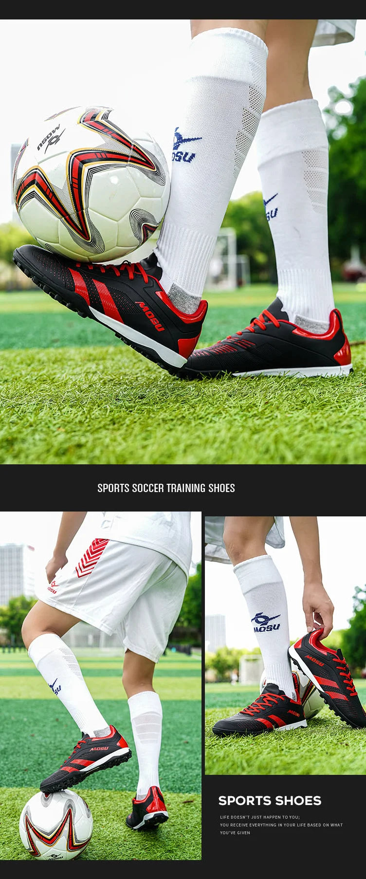 New Men's and Women's Football Shoes, Indoor and Outdoor Sports Shoes with Long and Broken Studs for Football Training Mat