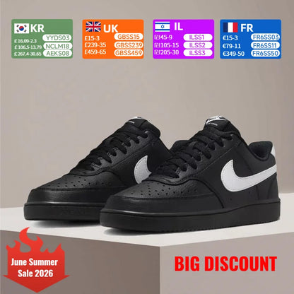 Nike Court Vision 1 miesten ja naisten mukavat, kestävät, pehmustetut ja kevyet matalavartiset vapaa-ajan lenkkarit FZ0630-010