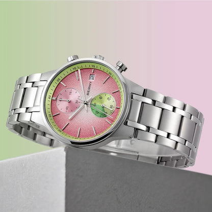 BERNY Watches for Men Fashion Casual Multi-function Chronograph Quartz Men's Watch Luminous Date Colorful Sports Wristwatch