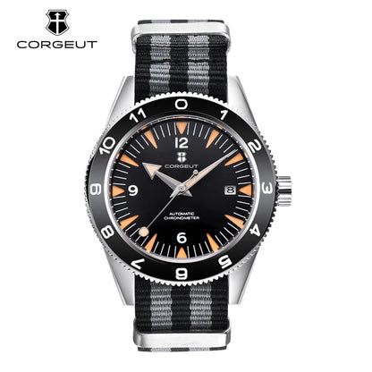 41MM Sapphire Glass 100m Waterproof Japan  Automatic Luminous Mens Watch Nylon Strap