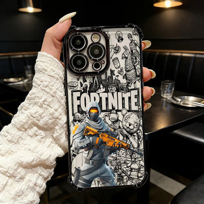 Capa de Telemóvel FortniteS Popular Game com Revestimento para iPhone 17 17e 16e 16 15 14 13 12 11 Pro Max X XR XSMax 7 8 Mini Air Plus Antichoque