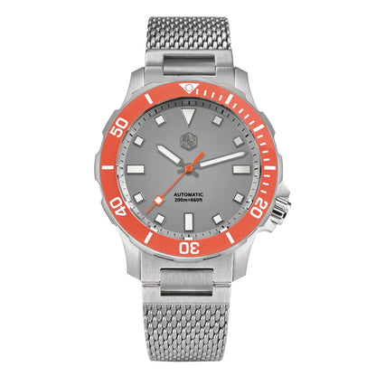 San Martin Original Design Diver 39.5mm V2 Men Watch NH35 Automatic Mechanical Watch Milanese Bracelet Waterproof 200m Luminous