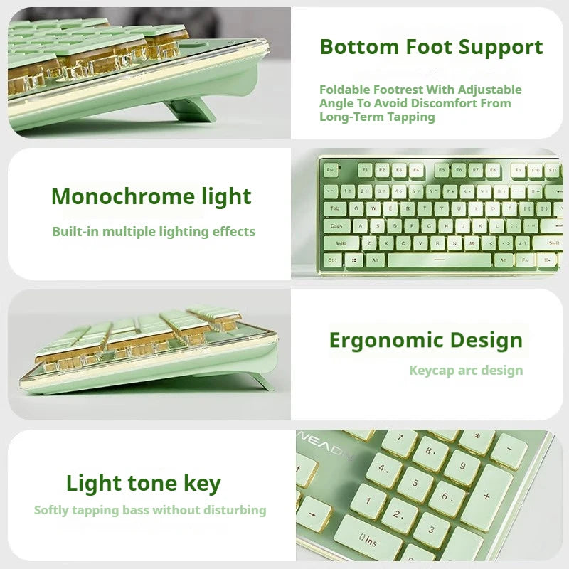 EWEADN V3 kabelgebundene leise Büro- & Gaming-Tastatur, Folientasten-Design, ergonomisch, für Windows/Laptop/PC/Desktop, E-Sports-Zubehör