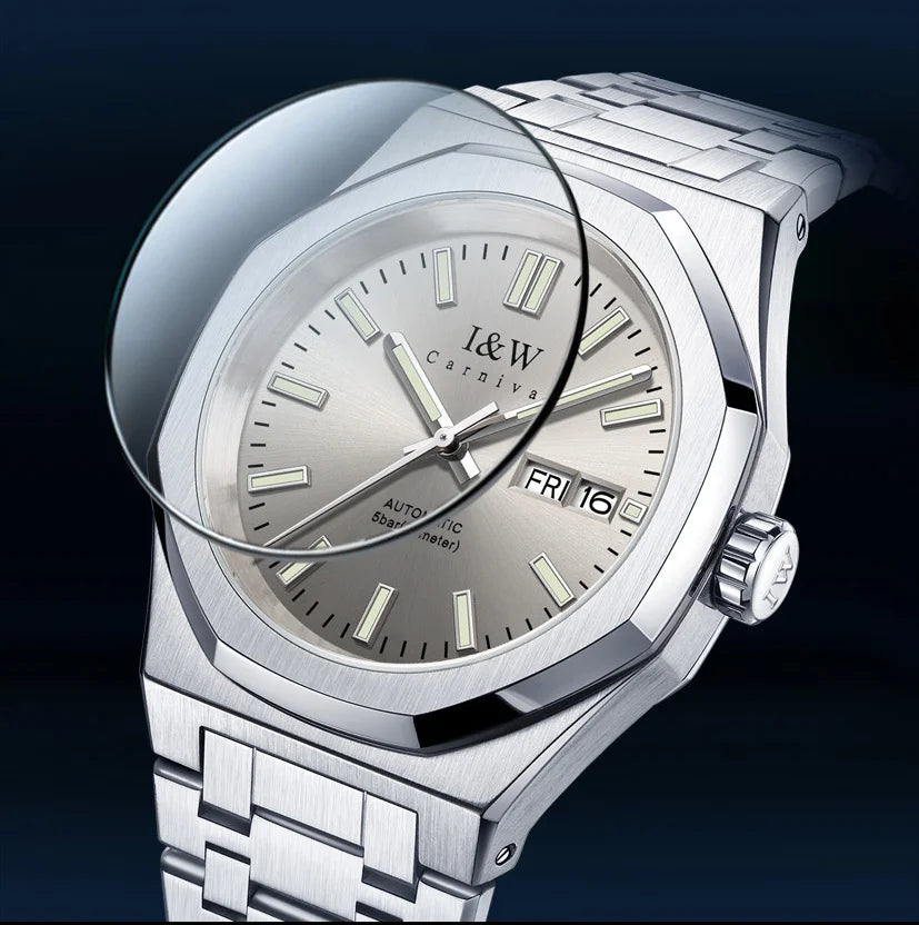 CARNIVAL Mens Mechanical Watch Brand Luxury Sapphire NH36 Movement Automatic Wrist Watches 50m Waterproof for Men Reloj Hombre