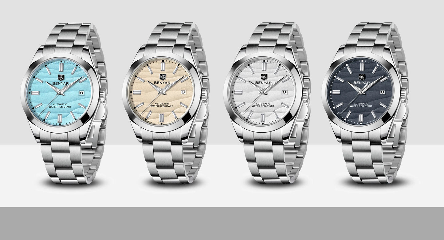 BENYAR Top Sand Series 40mm Hot Selling Mechanical Watch 316L Stainless Steel Simple 5 Bar Waterproof Automatic Men's Watch