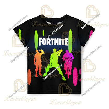 T-shirt Fortnite para Crianças Banana Peely, T-shirt para Homem e Mulher, T-shirt Battle Royale, Top de Verão Harajuku