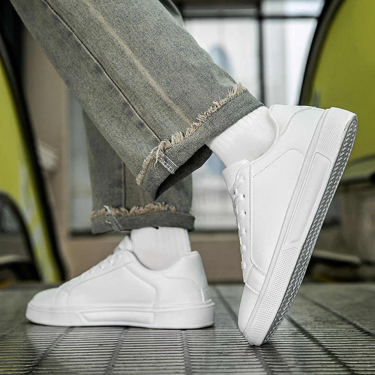 Sapatos de couro sintético para homem, ténis, sapatos casuais da moda, calçado de lazer para homem, ténis masculinos, calçado vulcanizado para homem, sapatos para casal, sapatos para mulher